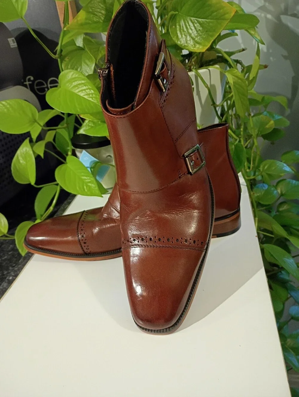 Stacy Adams polished chestnut